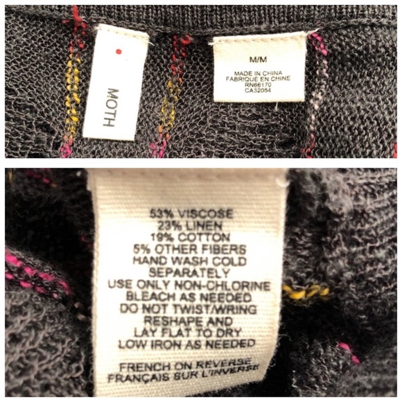 Anthropologie Moth dark gray multicolor knit sleeveless cardigan M - Picture 8 of 8